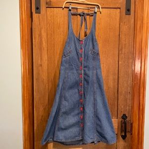 Authentic Vintage Denim Dress - 70s